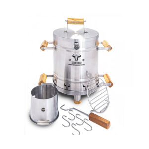 ASADOR A CARBÓN AHUMADOR TIPO BARRIL ECO ACERO INOXIDABLE PEQUEÑO